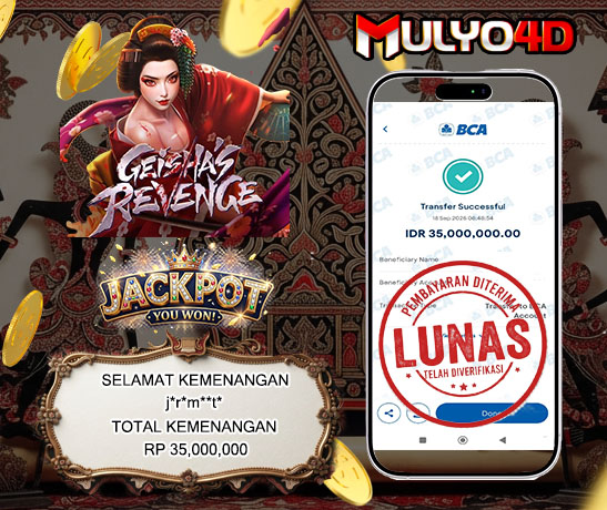 18 Sep 2026, Pukul 18:48:54 WIB, Selamat JP  Geisha's Revenge Rp. 35,000,000